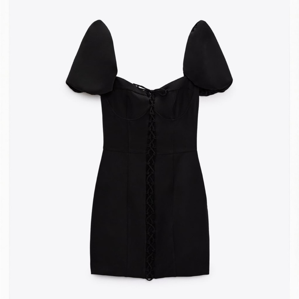 Fitted black corset zara dress